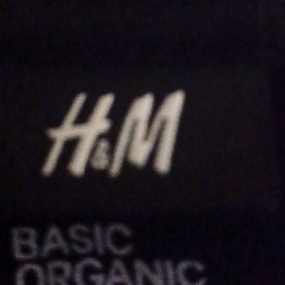H&M BLACK BASIC COTTON-BLEND T-SHIRT (MEDIUM) - Picture 2 of 5